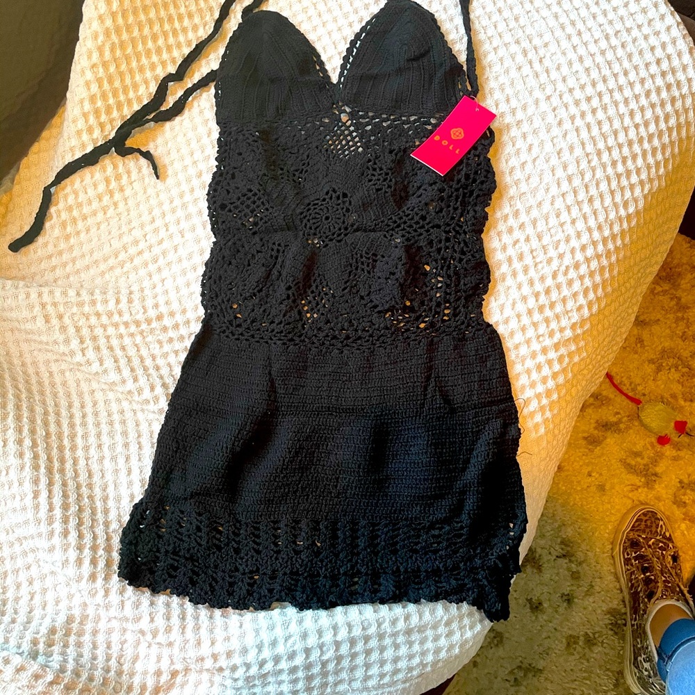 Brand new crochet black coverup